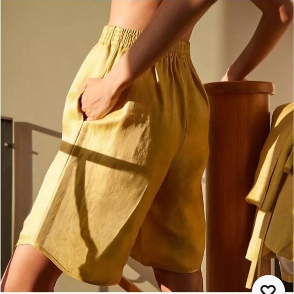 Le Fou Wilfred Aritzia Womens Linen Blend Bermuda Short Size 6 - Picture 1 of 9